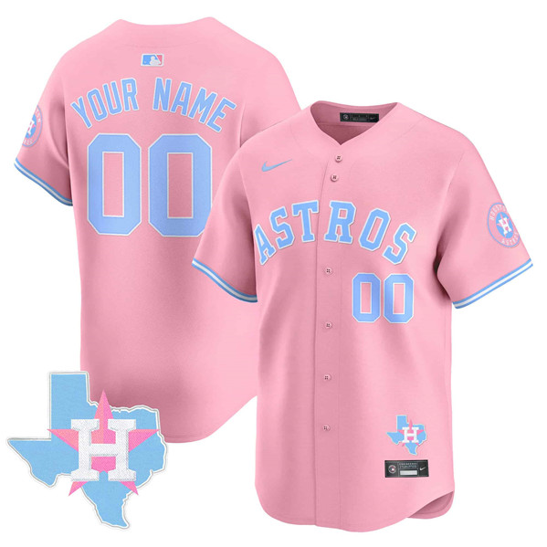 Youth Houston Astros Active Player Custom Pink Bubblegum Pink Limited Stitched Baseball Jersey